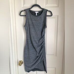 Leith Gray Tank Side Ruched Dress in Gray